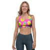 Pink Pineapple Print Sports Bra-grizzshop