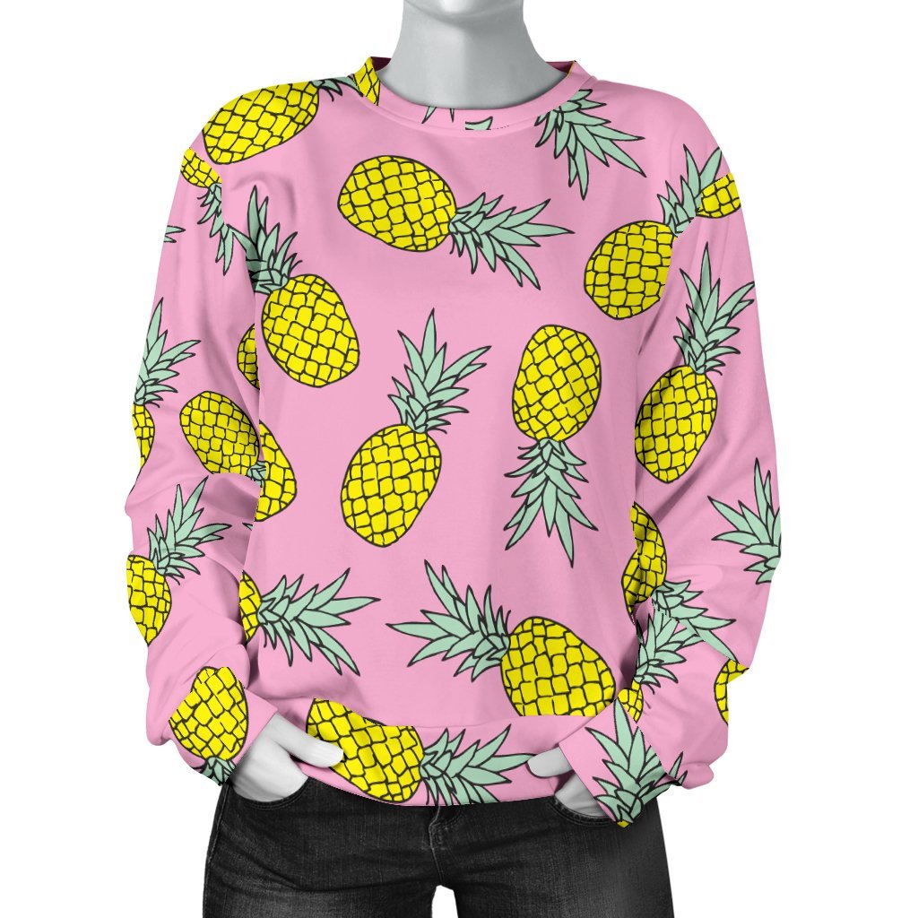Pink Pineapple Print Sweatshirt-grizzshop