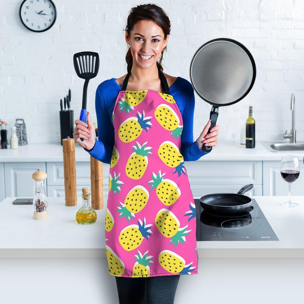 Pink Pineapple Print Women's Apron-grizzshop