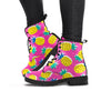 Pink Pineapple Print Women's Boots-grizzshop