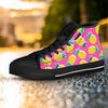 Pink Pineapple Print Women's High Top Shoes-grizzshop