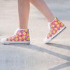 Pink Pineapple Print Women's High Top Shoes-grizzshop