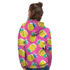 Pink Pineapple Print Women's Hoodie-grizzshop