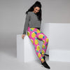 Pink Pineapple Print Women's Joggers-grizzshop