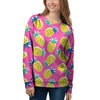 Pink Pineapple Print Women's Sweatshirt-grizzshop