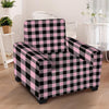 Pink Plaid Armchair Cover-grizzshop