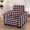 Pink Plaid Armchair Cover-grizzshop