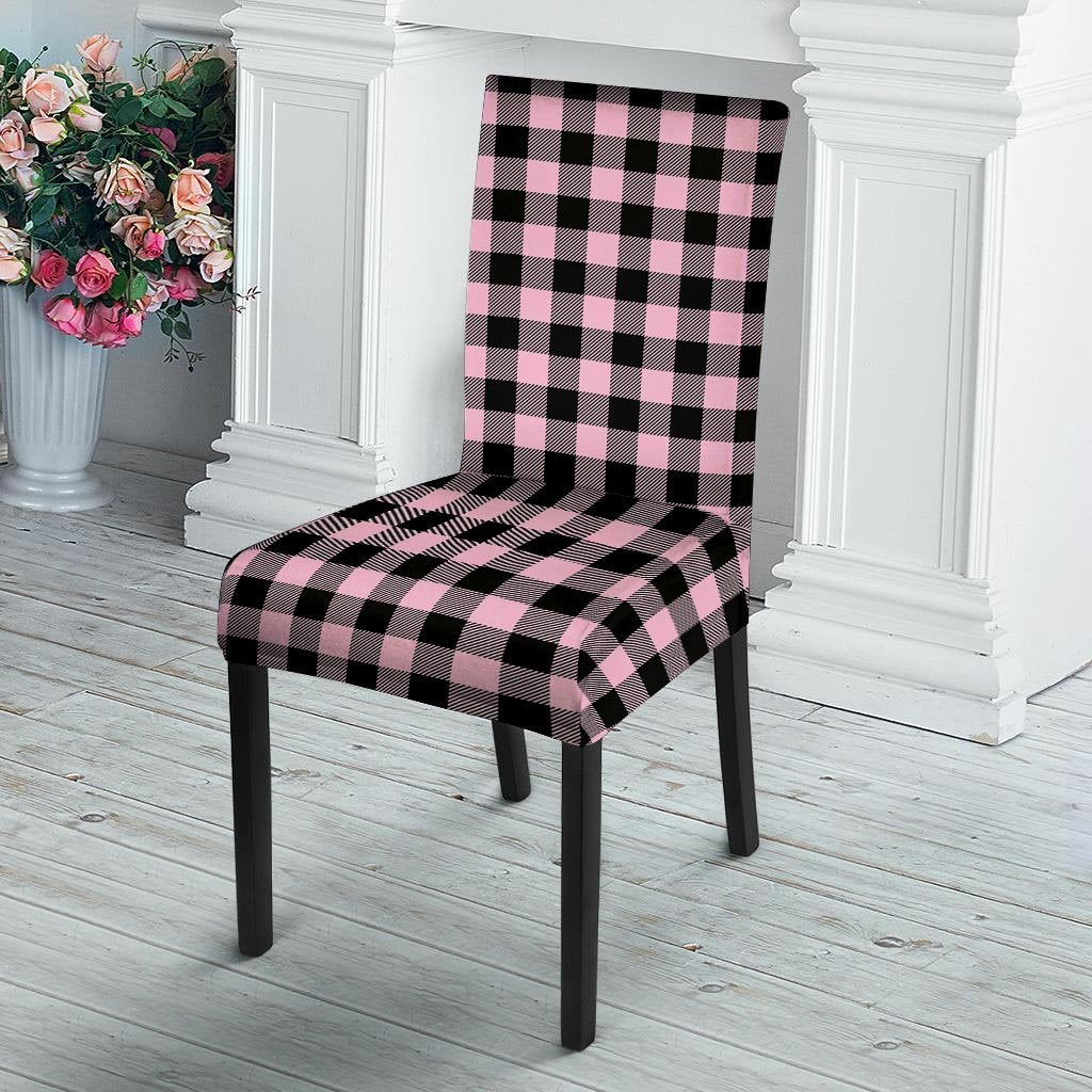 Pink Plaid Chair Cover-grizzshop