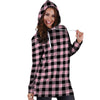 Pink Plaid Hoodie Dress-grizzshop