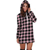 Pink Plaid Hoodie Dress-grizzshop