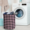 Pink Plaid Laundry Basket-grizzshop