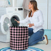 Pink Plaid Laundry Basket-grizzshop