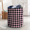 Pink Plaid Laundry Basket-grizzshop