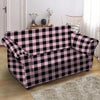 Pink Plaid Loveseat Cover-grizzshop