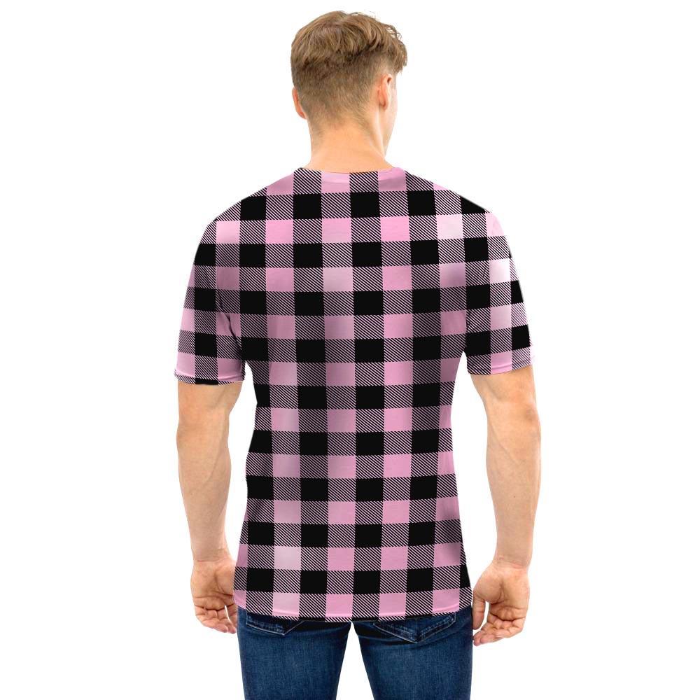 Pink Plaid Men T Shirt-grizzshop