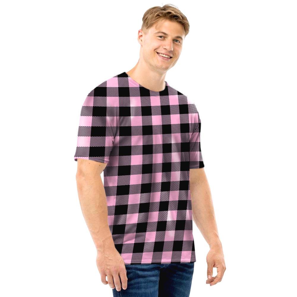 Pink Plaid Men T Shirt-grizzshop