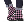 Pink Plaid Men's Boots-grizzshop