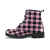 Pink Plaid Men's Boots-grizzshop