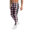 Pink Plaid Men's Leggings-grizzshop