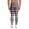 Pink Plaid Men's Leggings-grizzshop