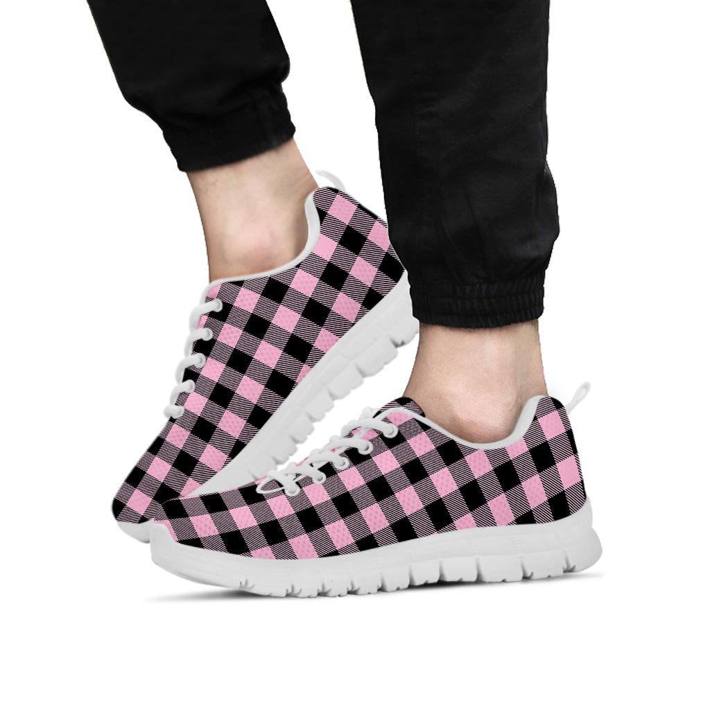 Pink Plaid Men's Sneakers-grizzshop