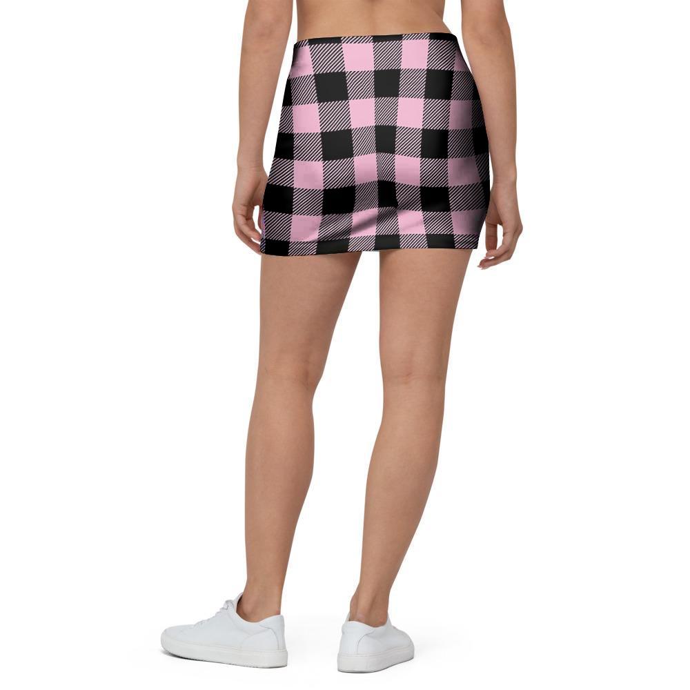 Pink Plaid Mini Skirt-grizzshop