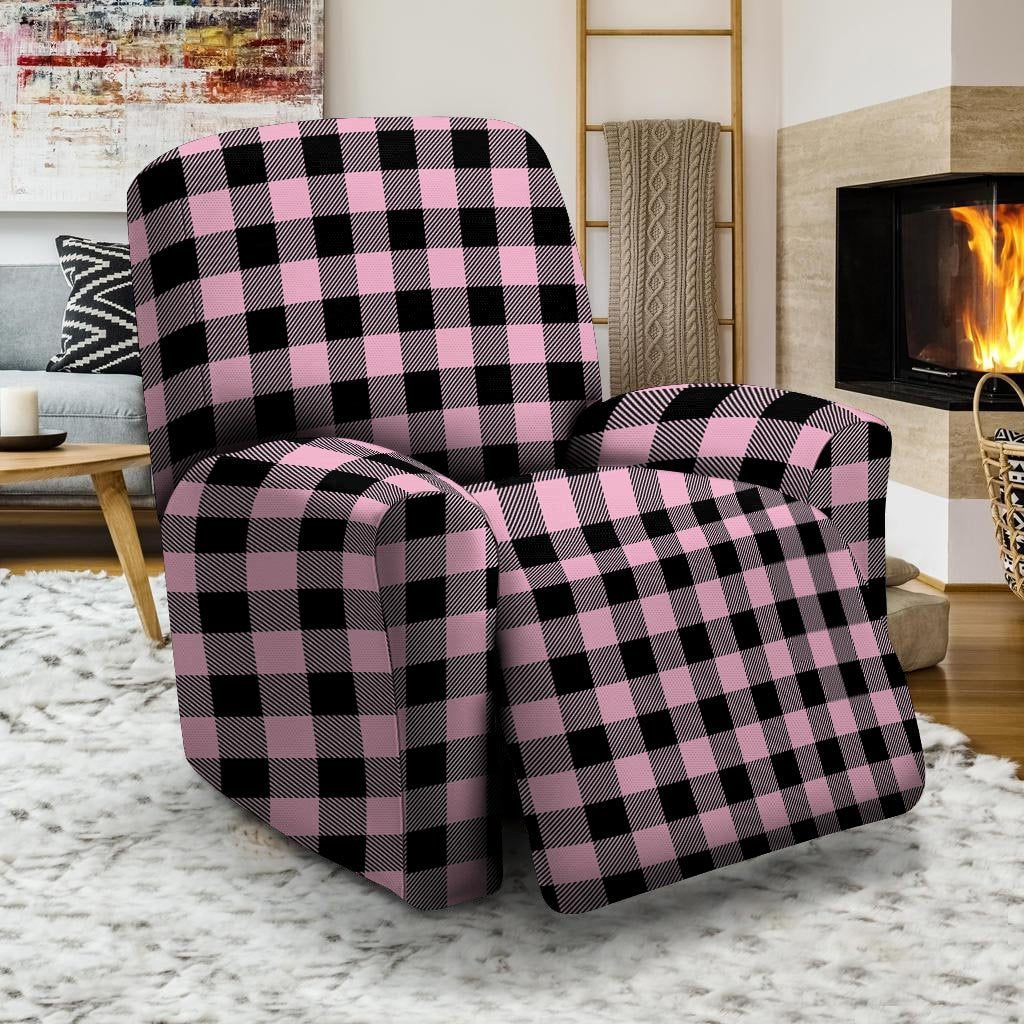 Pink Plaid Recliner Cover-grizzshop