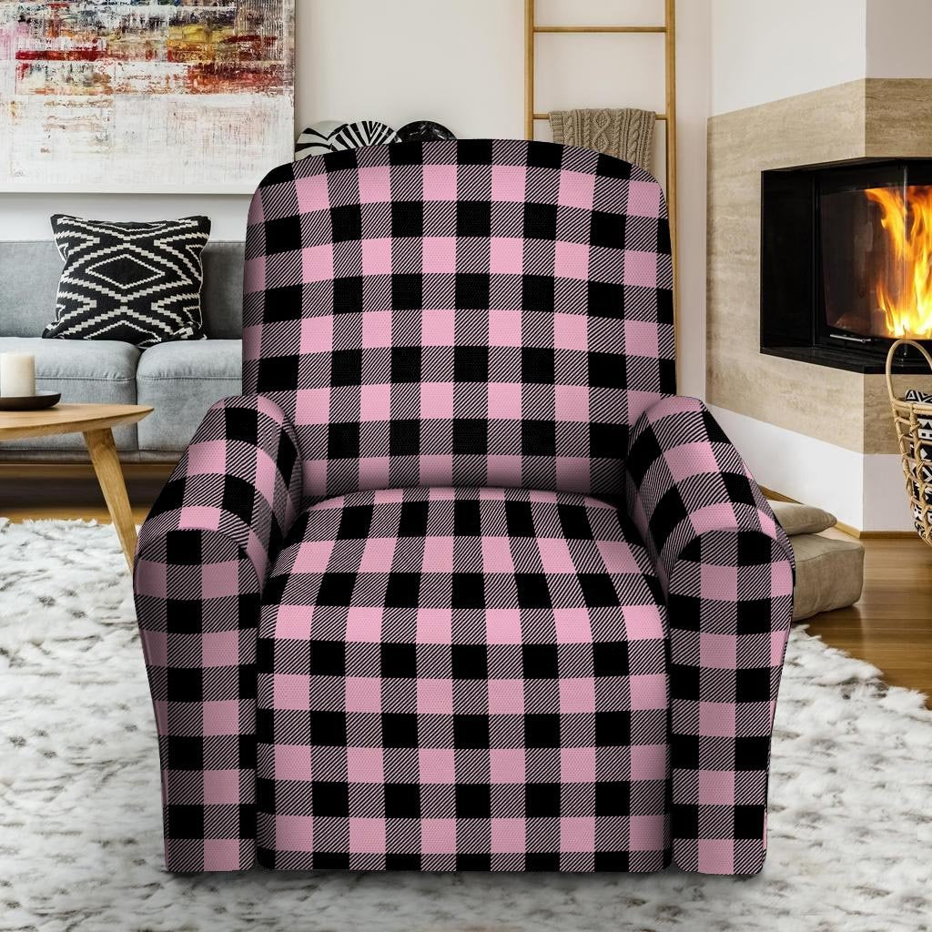 Pink Plaid Recliner Cover-grizzshop