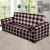 Pink Plaid Sofa Cover-grizzshop