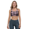 Pink Plaid Sports Bra-grizzshop