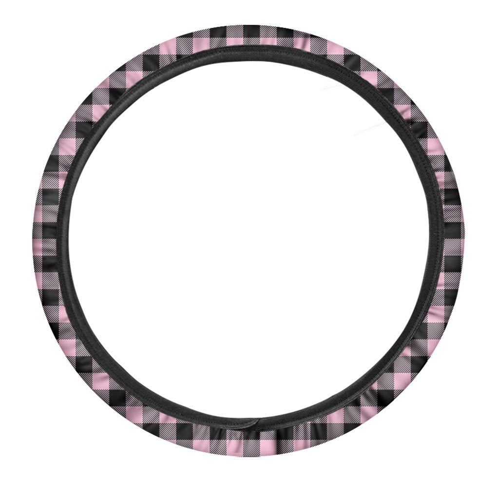 Pink Plaid Steering Wheel Cover-grizzshop