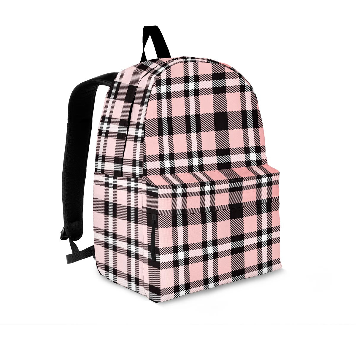 Pink Plaid Tartan Backpack-grizzshop