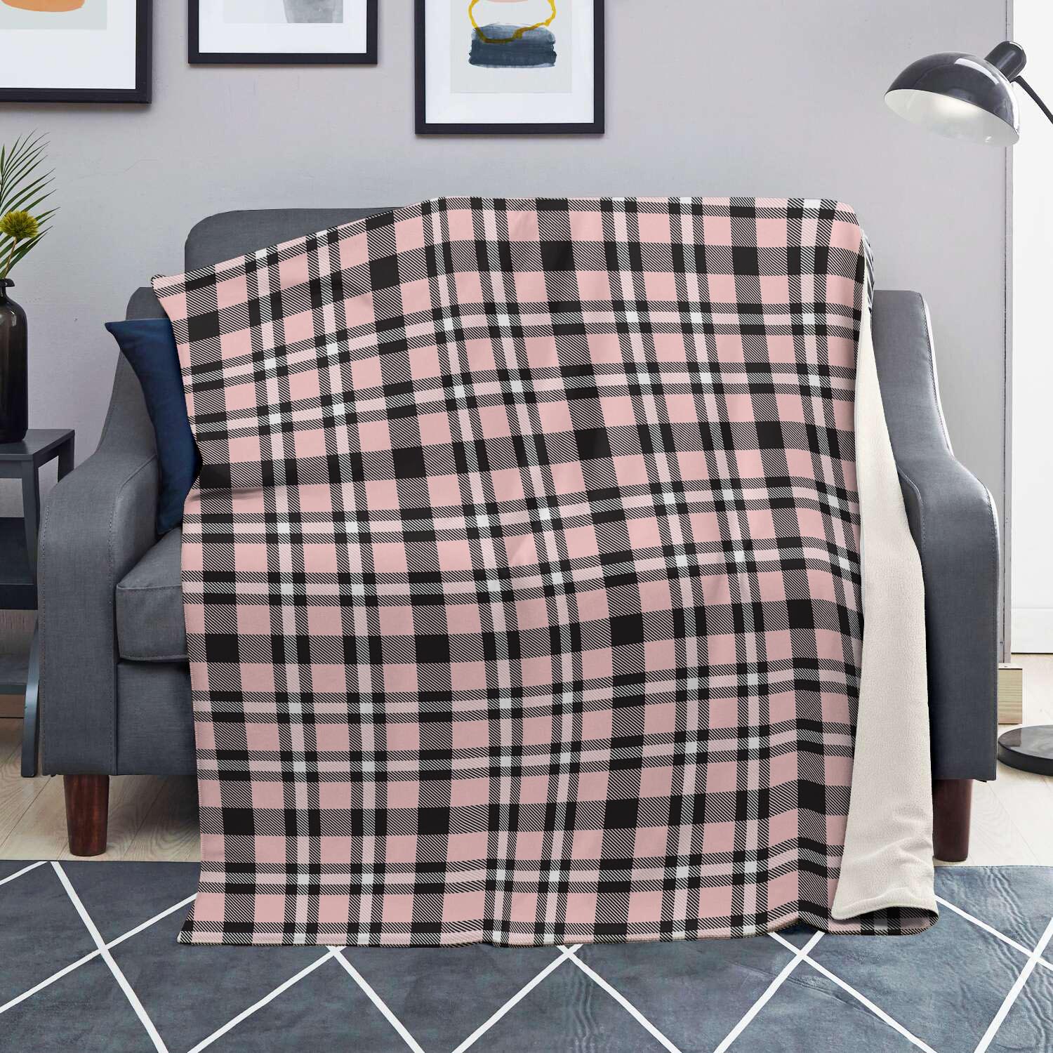 Pink Plaid Tartan Blanket-grizzshop