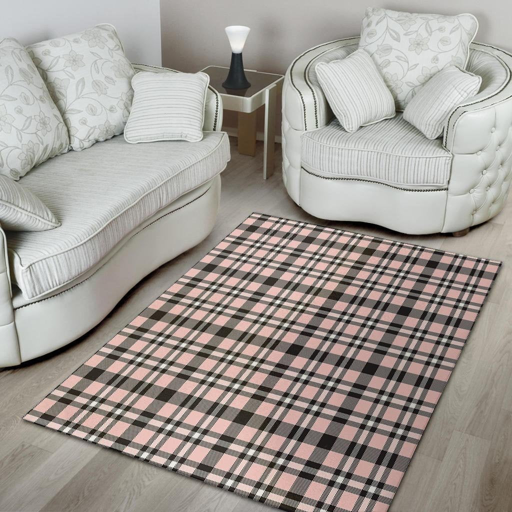 Pink Plaid Tartan Floor Mat-grizzshop