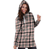 Pink Plaid Tartan Hoodie Dress-grizzshop