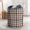 Pink Plaid Tartan Laundry Basket-grizzshop