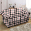 Pink Plaid Tartan Loveseat Cover-grizzshop