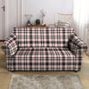 Pink Plaid Tartan Loveseat Cover-grizzshop