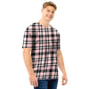 Pink Plaid Tartan Men T Shirt-grizzshop