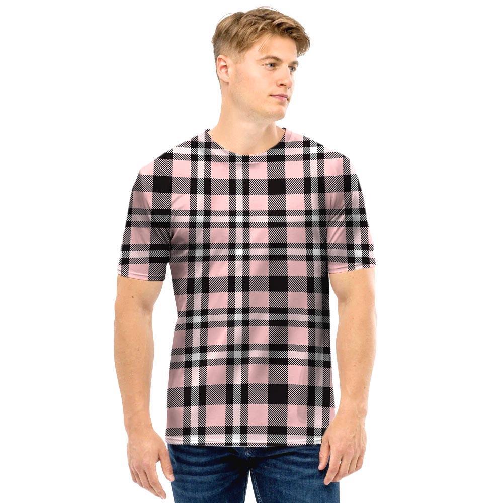 Pink Plaid Tartan Men T Shirt-grizzshop