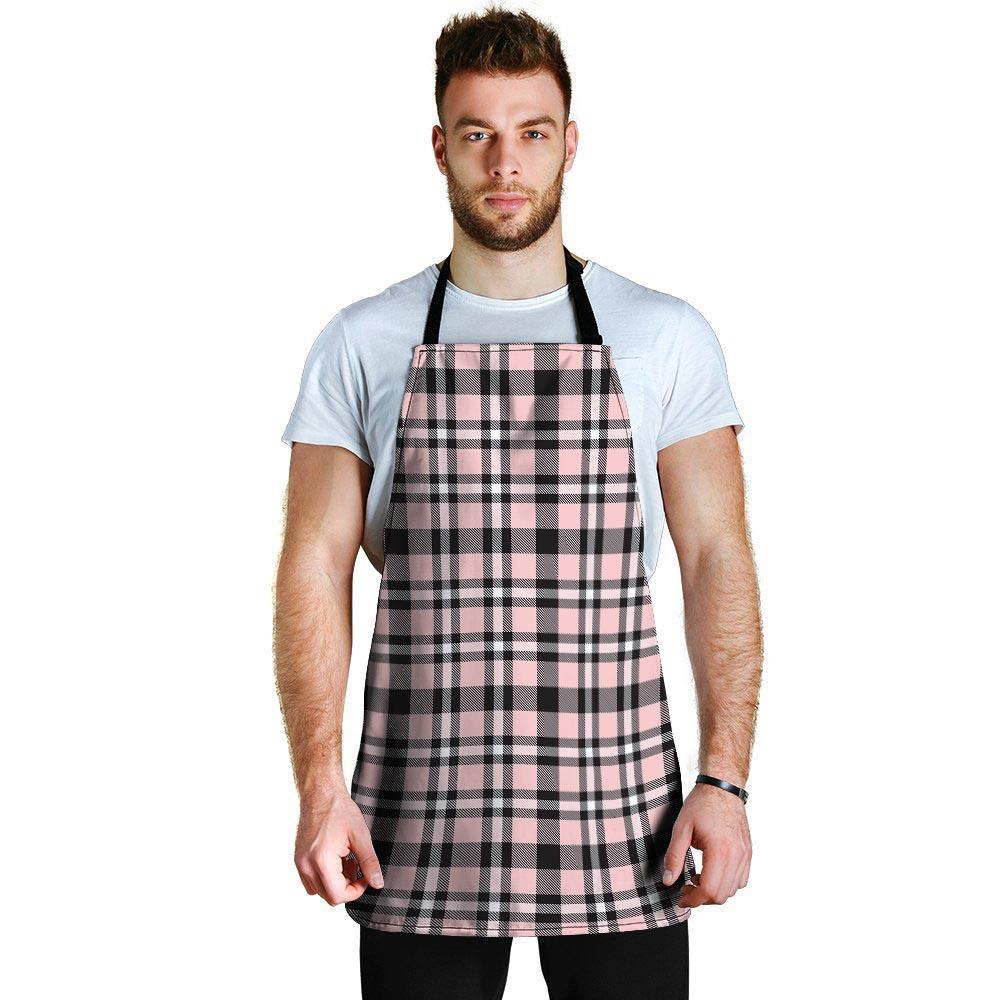 Pink Plaid Tartan Men's Apron-grizzshop