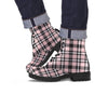 Pink Plaid Tartan Men's Boots-grizzshop