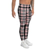 Pink Plaid Tartan Men's Leggings-grizzshop