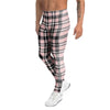 Pink Plaid Tartan Men's Leggings-grizzshop