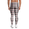 Pink Plaid Tartan Men's Leggings-grizzshop