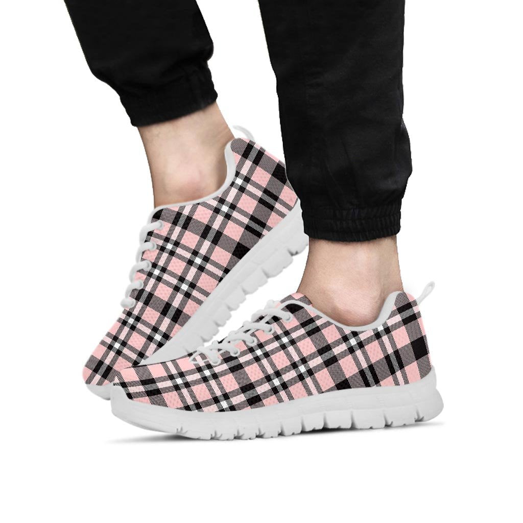 Pink Plaid Tartan Men's Sneakers-grizzshop