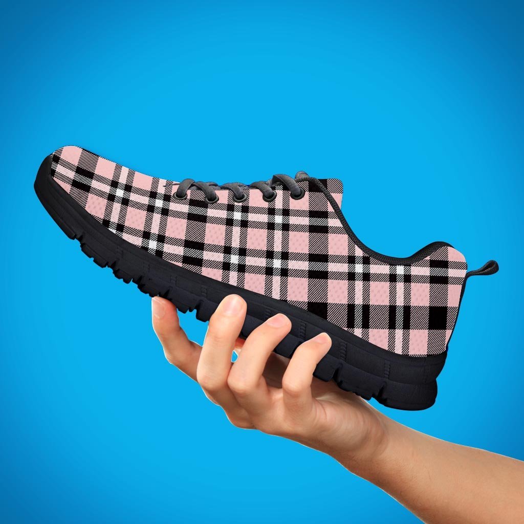 Pink Plaid Tartan Men's Sneakers-grizzshop