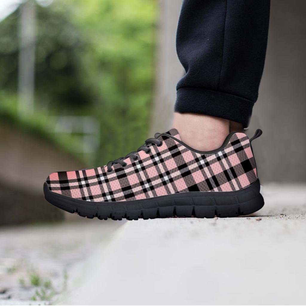 Pink Plaid Tartan Men's Sneakers-grizzshop