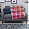 Pink Plaid Tartan Print Blanket-grizzshop