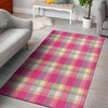 Pink Plaid Tartan Print Floor Mat-grizzshop